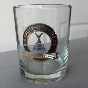 Vintage '81 Seattle Seafair Hydroplane Sea Galley APBA Gold Cup Glass Tumbler 4"